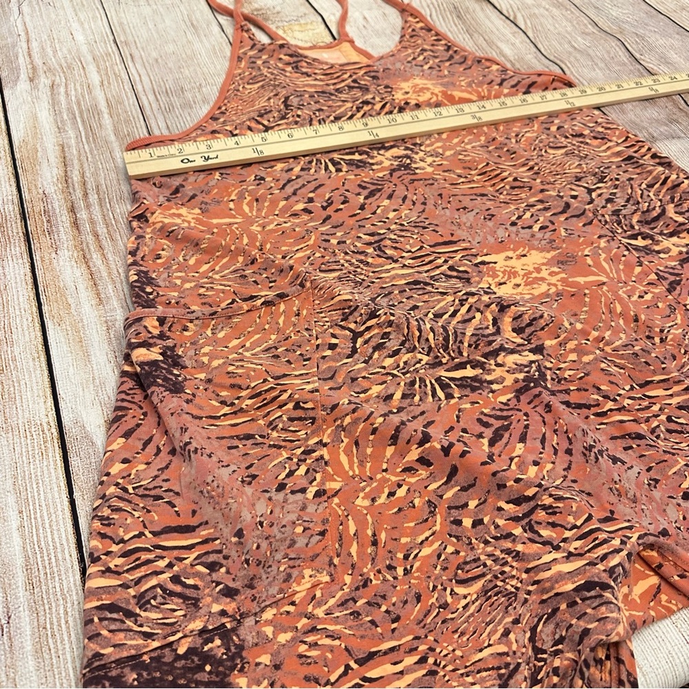 Free People Hot Shot Onesie Jumpsuit Size XS Orange Coral Printed Movement - Picture 11 of 11